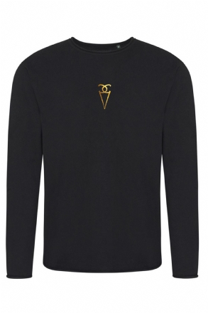 SWEATER RICAMATO LOGO ORO