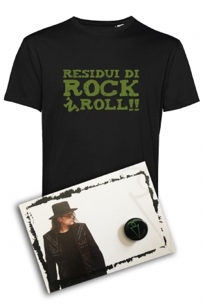 T-SHIRT RESIDUI DI R'n'R VERDE + CARTOLINA + PINS