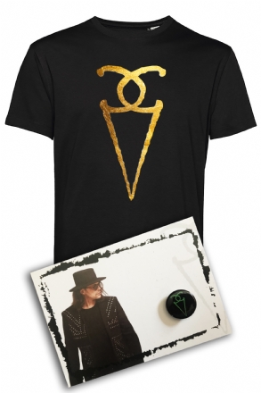 T-SHIRT EDIZIONE LIMITATA LOGO ORO + CARTOLINA + PINS